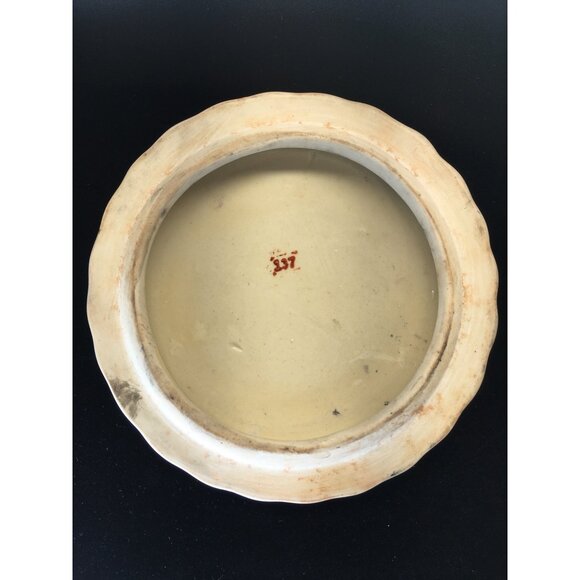 Vintage Japanese Ceramic Trinket Box with Lid Round Floral Design Decorative - Picture 6 of 12